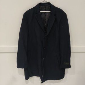 NWoT Ike Behar  NYC Men's Single Breasted Wool Blend Peacoat Navy Size L BB381